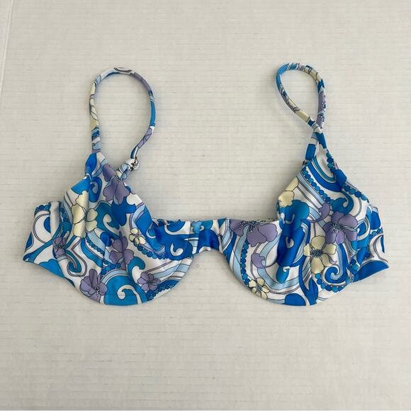 Cin Cin Women’s Shrine Retro Hippie Printed Bikini Top Size Large - Picture 2 of 7